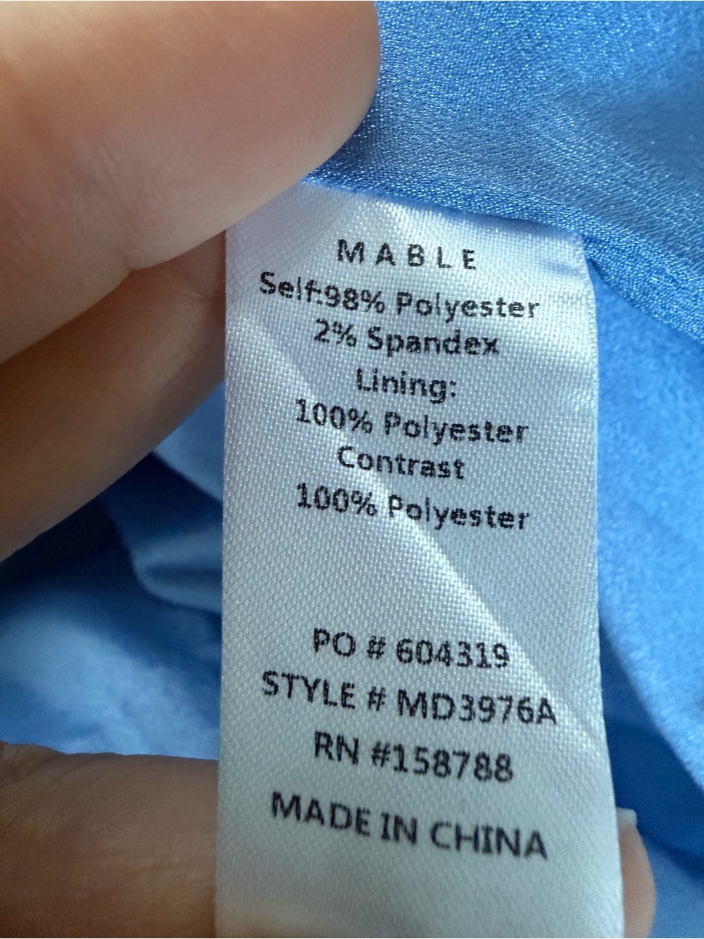 Mable Sky Blue Women's Dress with V-Notch Neckline size S - Picture 4 of 7